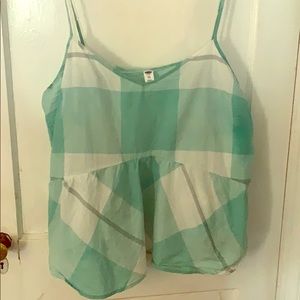 Green plaid tank top.